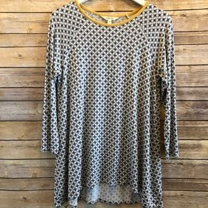 Matilda Jane Geometric Pattern Tunic Top Size Medium